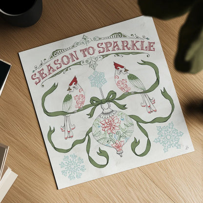 Christmas Season III by Daphne Brissonnet. Shown as a detailed flat fine art print, highlighting archival giclee quality. Available as an archival giclee rolled canvas, fine art paper, or poster print. SKU 81013a.