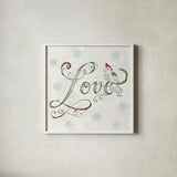 Christmas Season VI by Daphne Brissonnet. Shown in a crisp white glass frame for a clean and minimalist style. Available as an archival giclee rolled canvas, fine art paper, or poster print. SKU 81016a.