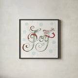 Christmas Season VII by Daphne Brissonnet. Shown in a sleek black glass frame for a contemporary gallery look. Available as an archival giclee rolled canvas, fine art paper, or poster print. SKU 81017a.