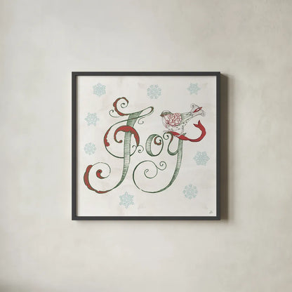 Christmas Season VII by Daphne Brissonnet. Shown in a sleek black glass frame for a contemporary gallery look. Available as an archival giclee rolled canvas, fine art paper, or poster print. SKU 81017a.