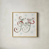 Christmas Season VII by Daphne Brissonnet. Shown in a natural wood glass frame for a timeless modern aesthetic. Available as an archival giclee rolled canvas, fine art paper, or poster print. SKU 81017a.