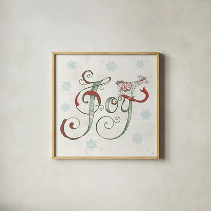 Christmas Season VII by Daphne Brissonnet. Shown in a natural wood glass frame for a timeless modern aesthetic. Available as an archival giclee rolled canvas, fine art paper, or poster print. SKU 81017a.