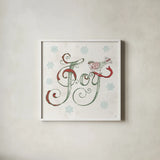 Christmas Season VII by Daphne Brissonnet. Shown in a crisp white glass frame for a clean and minimalist style. Available as an archival giclee rolled canvas, fine art paper, or poster print. SKU 81017a.