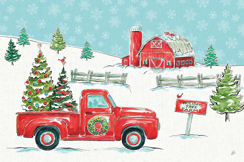 Christmas in the Country I by Daphne Brissonnet. SKU 35809i. Archival Giclee Fine art print for wall decor.