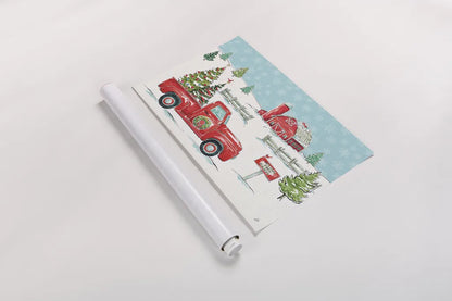 Christmas in the Country I by Daphne Brissonnet. shown as a rolled paper print. Available as archival giclee rolled canvas, fine art paper, or poster print. SKU 35809i.