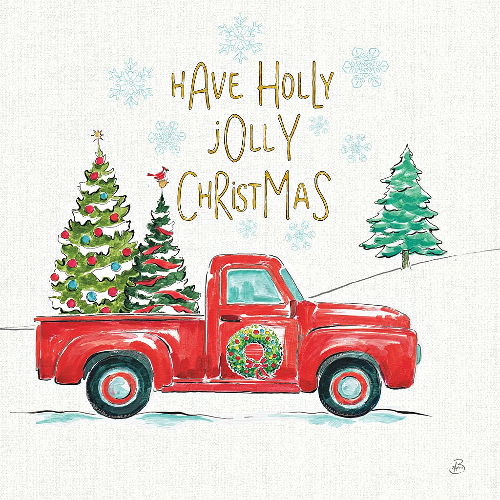 Christmas in the Country III by Daphne Brissonnet. SKU 35811a. Archival Giclee Fine art print for wall decor.