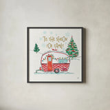 Christmas in the Country VI by Daphne Brissonnet. Shown in a sleek black glass frame for a contemporary gallery look. Available as an archival giclee rolled canvas, fine art paper, or poster print. SKU 35814a.