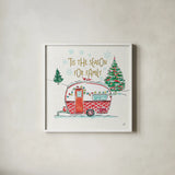 Christmas in the Country VI by Daphne Brissonnet. Shown in a crisp white glass frame for a clean and minimalist style. Available as an archival giclee rolled canvas, fine art paper, or poster print. SKU 35814a.