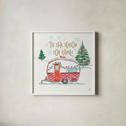 Christmas in the Country VI by Daphne Brissonnet. Shown in a crisp white glass frame for a clean and minimalist style. Available as an archival giclee rolled canvas, fine art paper, or poster print. SKU 35814a.