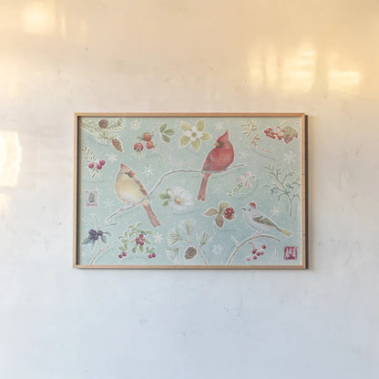 Classic Season I by Daphne Brissonnet. shown as a paper print in a natural frame. Available as a archival giclee rolled canvas, fine art paper, or poster print. SKU 76769i.