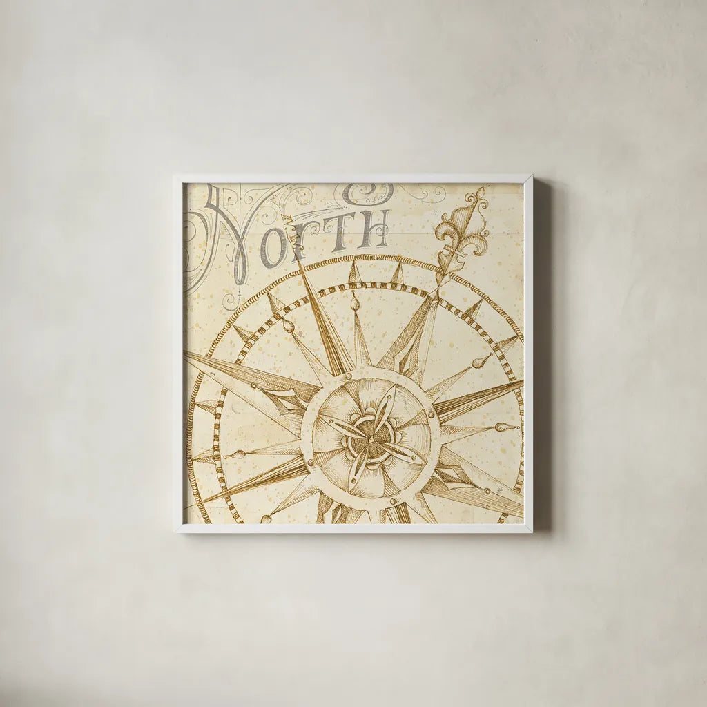 Coast to Coast Sepia I by Daphne Brissonnet. Shown in a crisp white glass frame for a clean and minimalist style. Available as an archival giclee rolled canvas, fine art paper, or poster print. SKU 14057a.