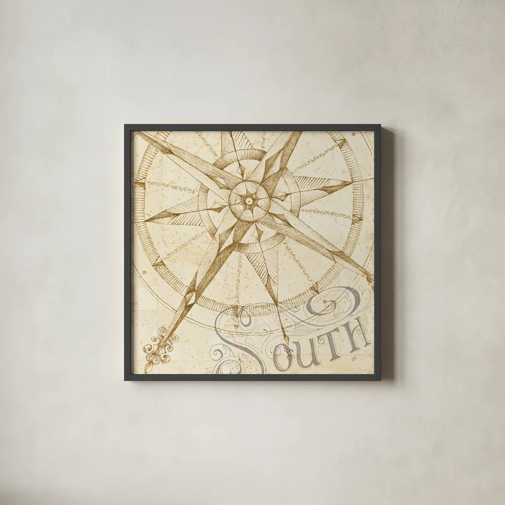 Coast to Coast Sepia II by Daphne Brissonnet. Shown in a sleek black glass frame for a contemporary gallery look. Available as an archival giclee rolled canvas, fine art paper, or poster print. SKU 14058a.