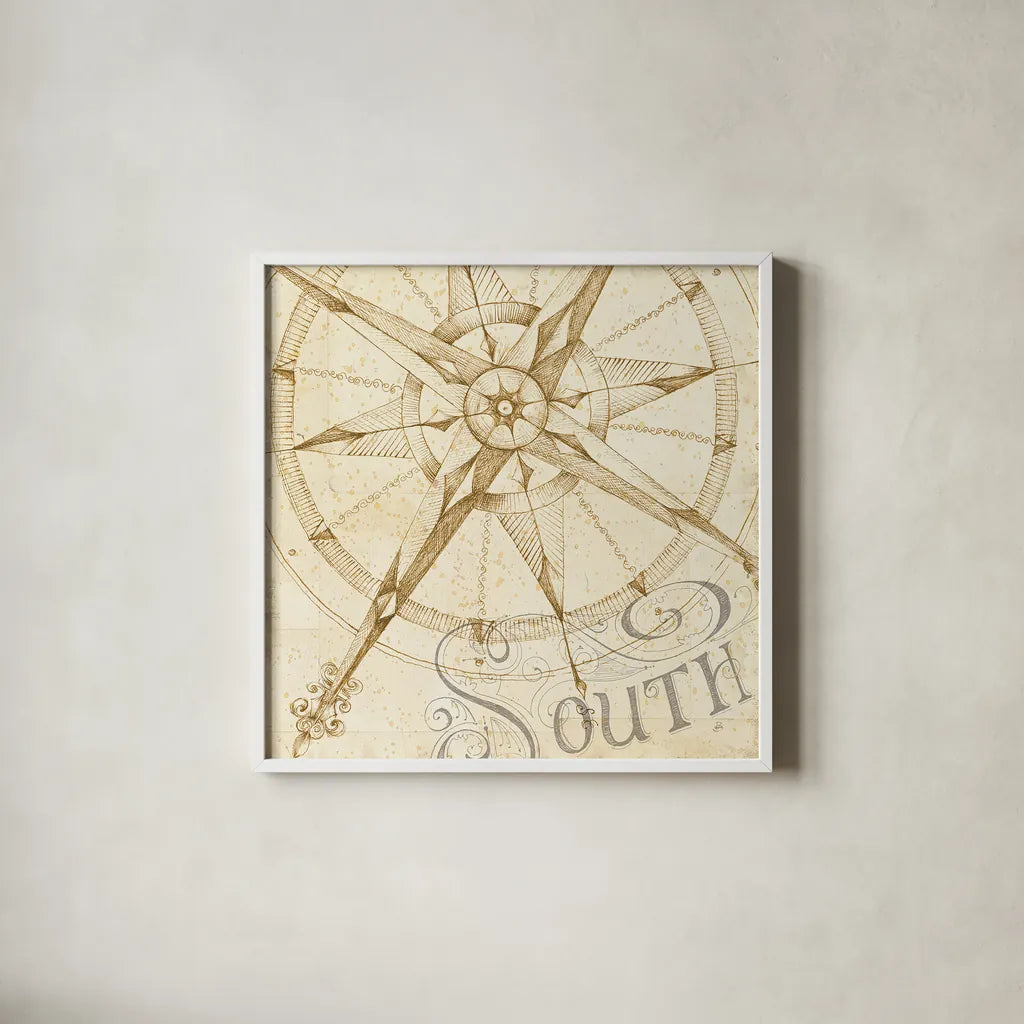 Coast to Coast Sepia II by Daphne Brissonnet. Shown in a crisp white glass frame for a clean and minimalist style. Available as an archival giclee rolled canvas, fine art paper, or poster print. SKU 14058a.