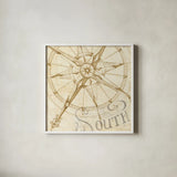 Coast to Coast Sepia II by Daphne Brissonnet. Shown in a crisp white glass frame for a clean and minimalist style. Available as an archival giclee rolled canvas, fine art paper, or poster print. SKU 14058a.