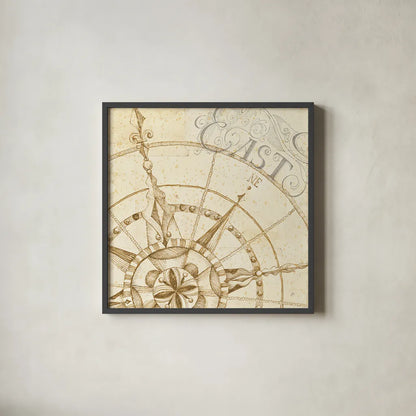 Coast to Coast Sepia III by Daphne Brissonnet. Shown in a sleek black glass frame for a contemporary gallery look. Available as an archival giclee rolled canvas, fine art paper, or poster print. SKU 14059a.