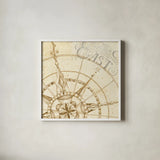 Coast to Coast Sepia III by Daphne Brissonnet. Shown in a crisp white glass frame for a clean and minimalist style. Available as an archival giclee rolled canvas, fine art paper, or poster print. SKU 14059a.