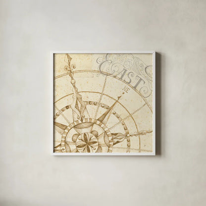 Coast to Coast Sepia III by Daphne Brissonnet. Shown in a crisp white glass frame for a clean and minimalist style. Available as an archival giclee rolled canvas, fine art paper, or poster print. SKU 14059a.