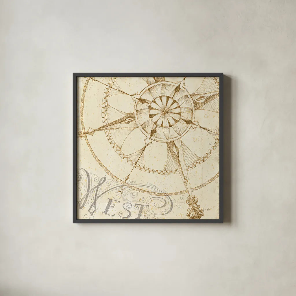 Coast to Coast Sepia IV by Daphne Brissonnet. Shown in a sleek black glass frame for a contemporary gallery look. Available as an archival giclee rolled canvas, fine art paper, or poster print. SKU 14060a.