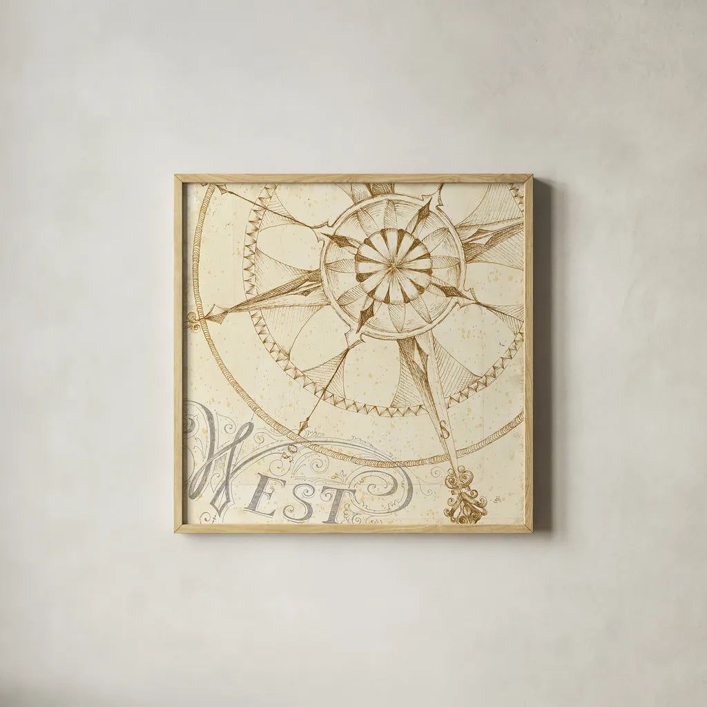 Coast to Coast Sepia IV by Daphne Brissonnet. Shown in a natural wood glass frame for a timeless modern aesthetic. Available as an archival giclee rolled canvas, fine art paper, or poster print. SKU 14060a.