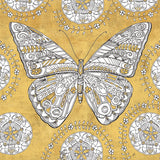 Color my World Butterfly I Gold by Daphne Brissonnet. SKU 28925a. Archival Giclee Fine art print for wall decor.