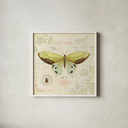 Cote Jardin II by Daphne Brissonnet. Shown in a crisp white glass frame for a clean and minimalist style. Available as an archival giclee rolled canvas, fine art paper, or poster print. SKU 5096a.