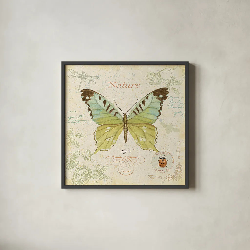 Cote Jardin III by Daphne Brissonnet. Shown in a sleek black glass frame for a contemporary gallery look. Available as an archival giclee rolled canvas, fine art paper, or poster print. SKU 5097a.