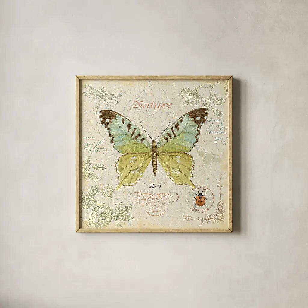 Cote Jardin III by Daphne Brissonnet. Shown in a natural wood glass frame for a timeless modern aesthetic. Available as an archival giclee rolled canvas, fine art paper, or poster print. SKU 5097a.