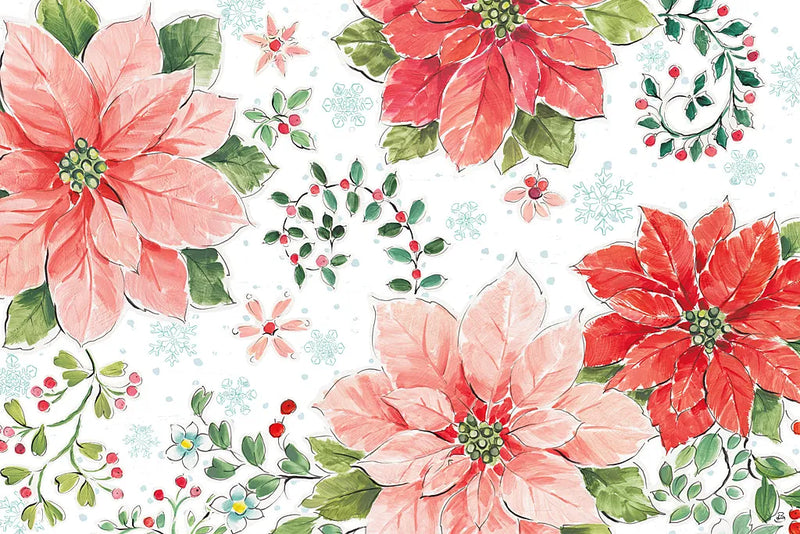 Country Poinsettias I by Daphne Brissonnet. SKU 46263i. Archival Giclee Fine art print for wall decor.