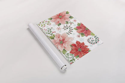 Country Poinsettias I by Daphne Brissonnet. shown as a rolled paper print. Available as archival giclee rolled canvas, fine art paper, or poster print. SKU 46263i.
