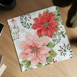 Country Poinsettias II by Daphne Brissonnet. Shown as a detailed flat fine art print, highlighting archival giclee quality. Available as an archival giclee rolled canvas, fine art paper, or poster print. SKU 46264a.