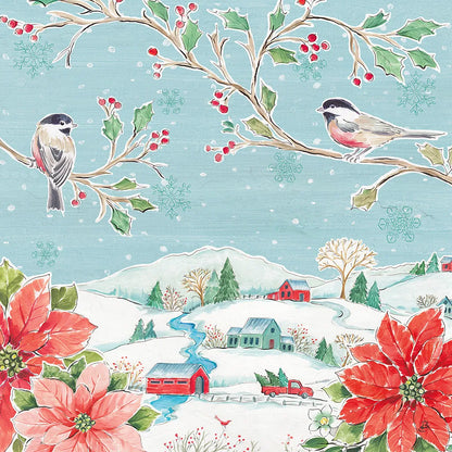 Country Poinsettias V by Daphne Brissonnet. SKU 46267a. Archival Giclee Fine art print for wall decor.