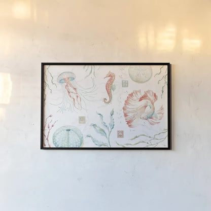 Delicate Sea I by Daphne Brissonnet. shown as a paper print in a black flame. Available as a archival giclee rolled canvas, fine art paper, or poster print. SKU 74691i.