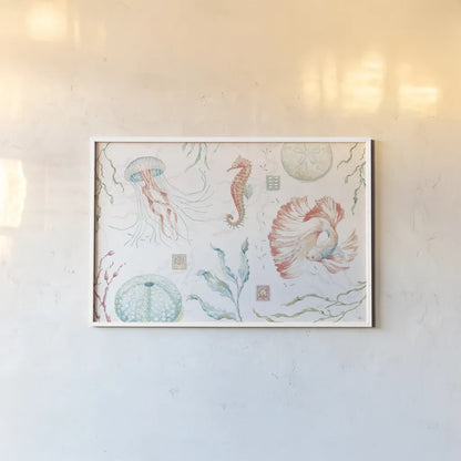 Delicate Sea I by Daphne Brissonnet. shown as a paper print in a white frame. Available as a archival giclee rolled canvas, fine art paper, or poster print. SKU 74691i.