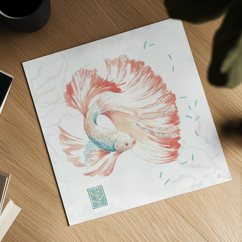 Delicate Sea II by Daphne Brissonnet. Shown as a detailed flat fine art print, highlighting archival giclee quality. Available as an archival giclee rolled canvas, fine art paper, or poster print. SKU 74692a.