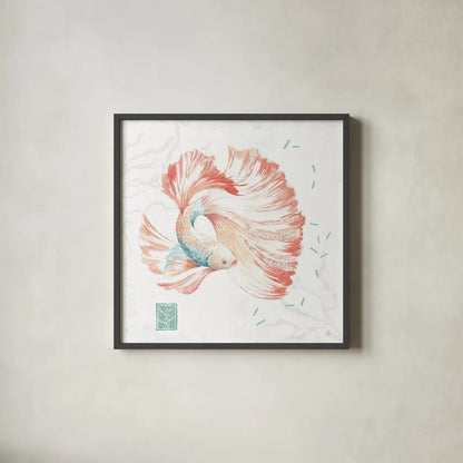 Delicate Sea II by Daphne Brissonnet. Shown in a sleek black glass frame for a contemporary gallery look. Available as an archival giclee rolled canvas, fine art paper, or poster print. SKU 74692a.
