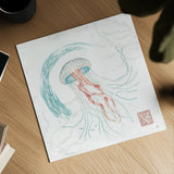 Delicate Sea IV by Daphne Brissonnet. Shown as a detailed flat fine art print, highlighting archival giclee quality. Available as an archival giclee rolled canvas, fine art paper, or poster print. SKU 74694a.
