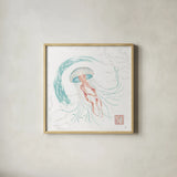 Delicate Sea IV by Daphne Brissonnet. Shown in a natural wood glass frame for a timeless modern aesthetic. Available as an archival giclee rolled canvas, fine art paper, or poster print. SKU 74694a.