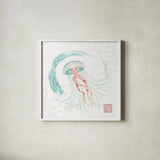 Delicate Sea IV by Daphne Brissonnet. Shown in a crisp white glass frame for a clean and minimalist style. Available as an archival giclee rolled canvas, fine art paper, or poster print. SKU 74694a.