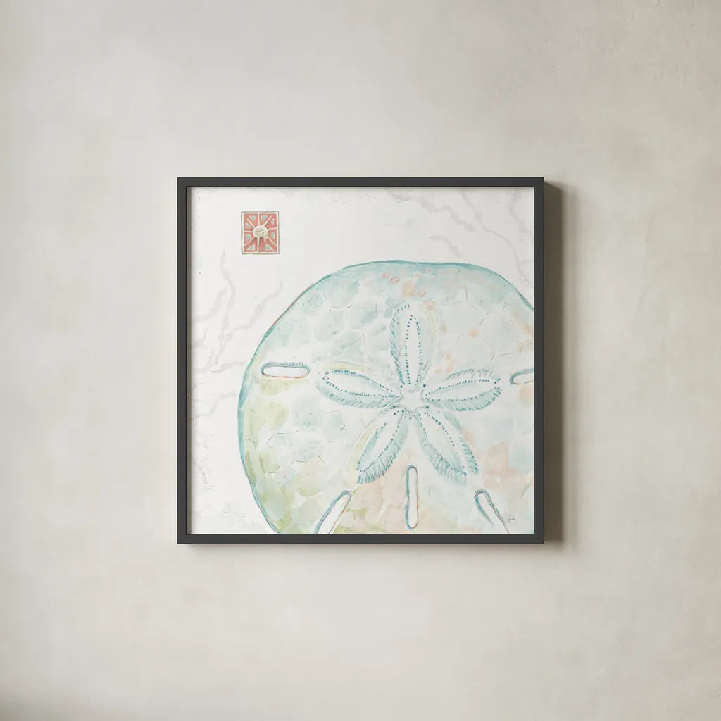 Delicate Sea IX by Daphne Brissonnet. Shown in a sleek black glass frame for a contemporary gallery look. Available as an archival giclee rolled canvas, fine art paper, or poster print. SKU 74699a.