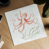 Delicate Sea V Red by Daphne Brissonnet. Shown as a detailed flat fine art print, highlighting archival giclee quality. Available as an archival giclee rolled canvas, fine art paper, or poster print. SKU 79311a.