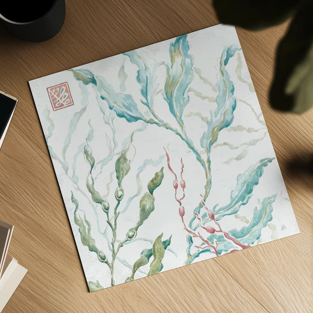 Delicate Sea X by Daphne Brissonnet. Shown as a detailed flat fine art print, highlighting archival giclee quality. Available as an archival giclee rolled canvas, fine art paper, or poster print. SKU 74700a.