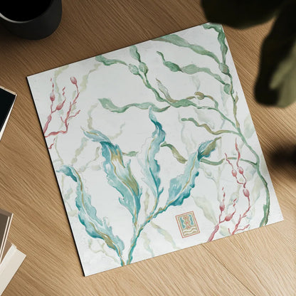 Delicate Sea XI by Daphne Brissonnet. Shown as a detailed flat fine art print, highlighting archival giclee quality. Available as an archival giclee rolled canvas, fine art paper, or poster print. SKU 74701a.