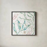 Delicate Sea XI by Daphne Brissonnet. Shown in a sleek black glass frame for a contemporary gallery look. Available as an archival giclee rolled canvas, fine art paper, or poster print. SKU 74701a.