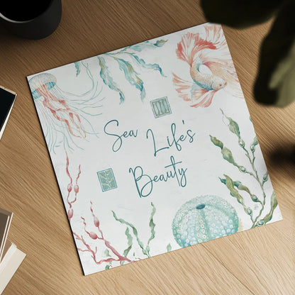 Delicate Sea XII by Daphne Brissonnet. Shown as a detailed flat fine art print, highlighting archival giclee quality. Available as an archival giclee rolled canvas, fine art paper, or poster print. SKU 74702a.