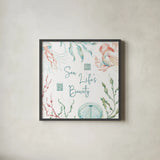 Delicate Sea XII by Daphne Brissonnet. Shown in a sleek black glass frame for a contemporary gallery look. Available as an archival giclee rolled canvas, fine art paper, or poster print. SKU 74702a.