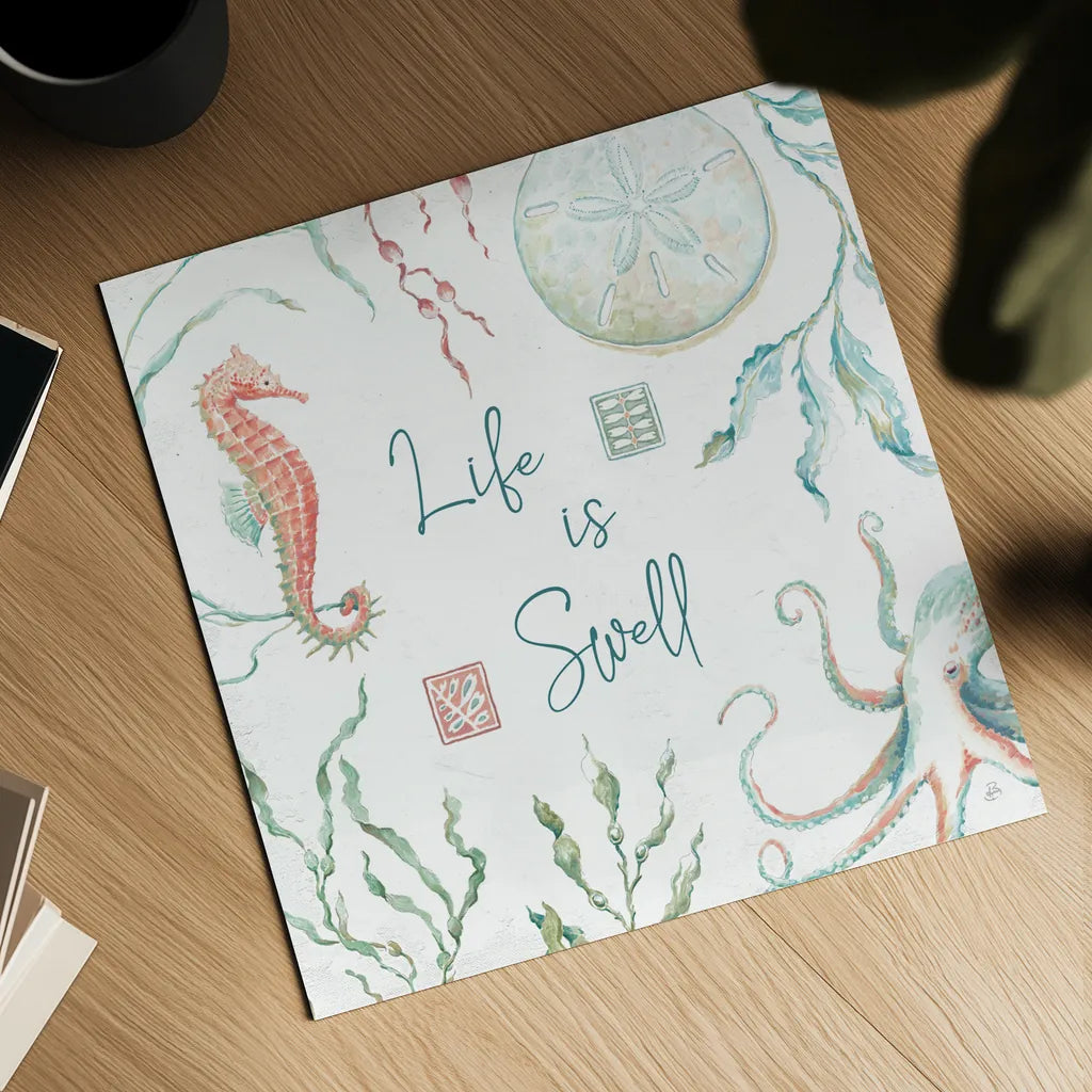 Delicate Sea XIII by Daphne Brissonnet. Shown as a detailed flat fine art print, highlighting archival giclee quality. Available as an archival giclee rolled canvas, fine art paper, or poster print. SKU 74703a.