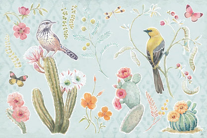 Desert Beauties I Aqua by Daphne Brissonnet. SKU 65782i. Archival Giclee Fine art print for wall decor.