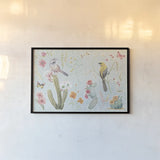 Desert Beauties I Aqua by Daphne Brissonnet. shown as a paper print in a black flame. Available as a archival giclee rolled canvas, fine art paper, or poster print. SKU 65782i.