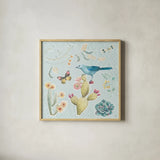 Desert Beauties III Aqua by Daphne Brissonnet. Shown in a natural wood glass frame for a timeless modern aesthetic. Available as an archival giclee rolled canvas, fine art paper, or poster print. SKU 65784a.