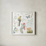 Desert Beauties IV by Daphne Brissonnet. Shown in a crisp white glass frame for a clean and minimalist style. Available as an archival giclee rolled canvas, fine art paper, or poster print. SKU 65728a.